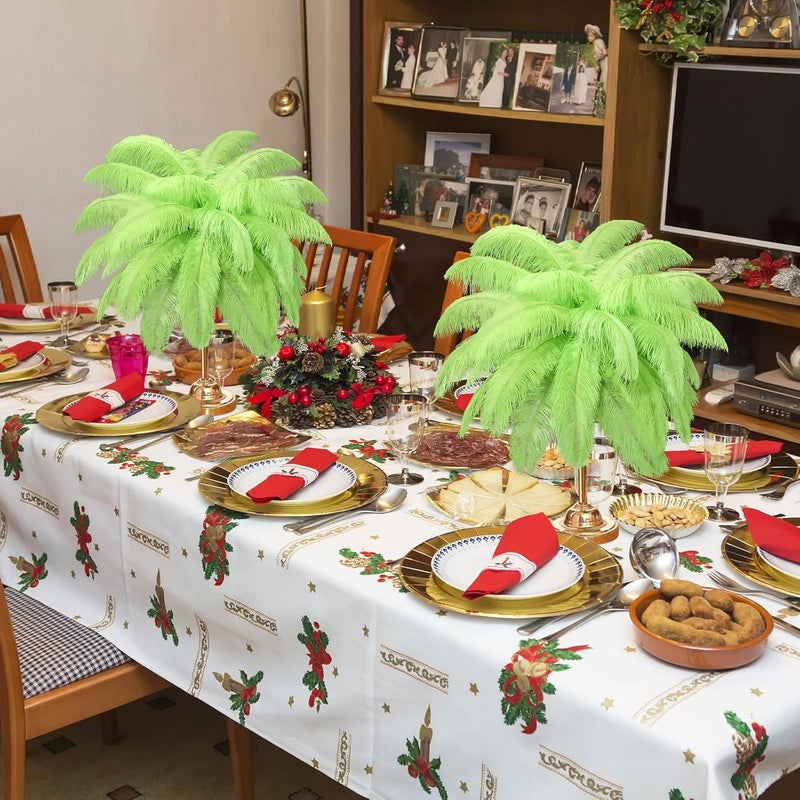 Retrowavy Store 50 Pcs 14-16 Inches Large Natural Ostrich Feathers Bulk for Centerpieces for Wedding Party Centerpieces Home Decoration Flower Arrangement (Green) - Image 5